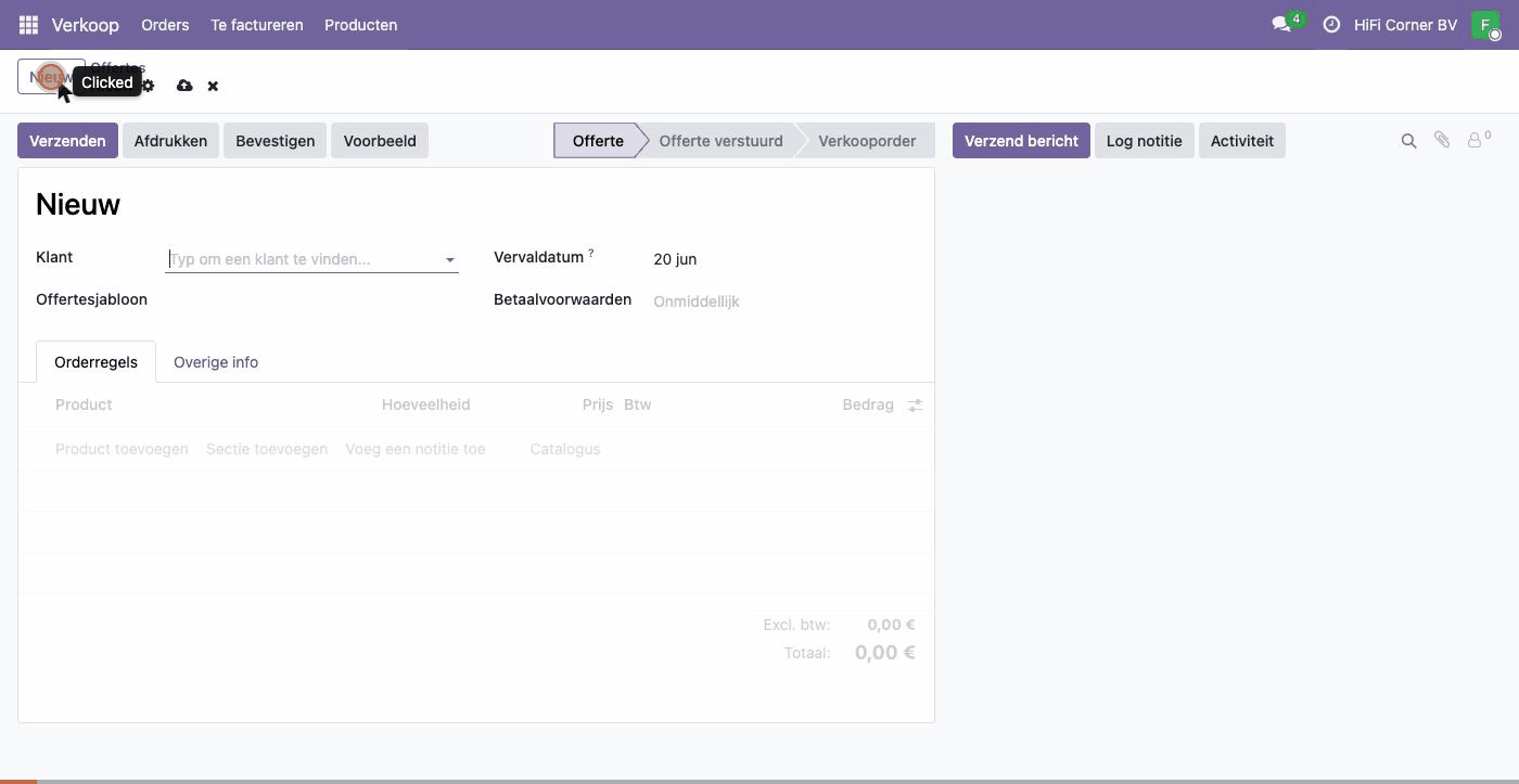 V1 — eenvoudige cash-verkoop