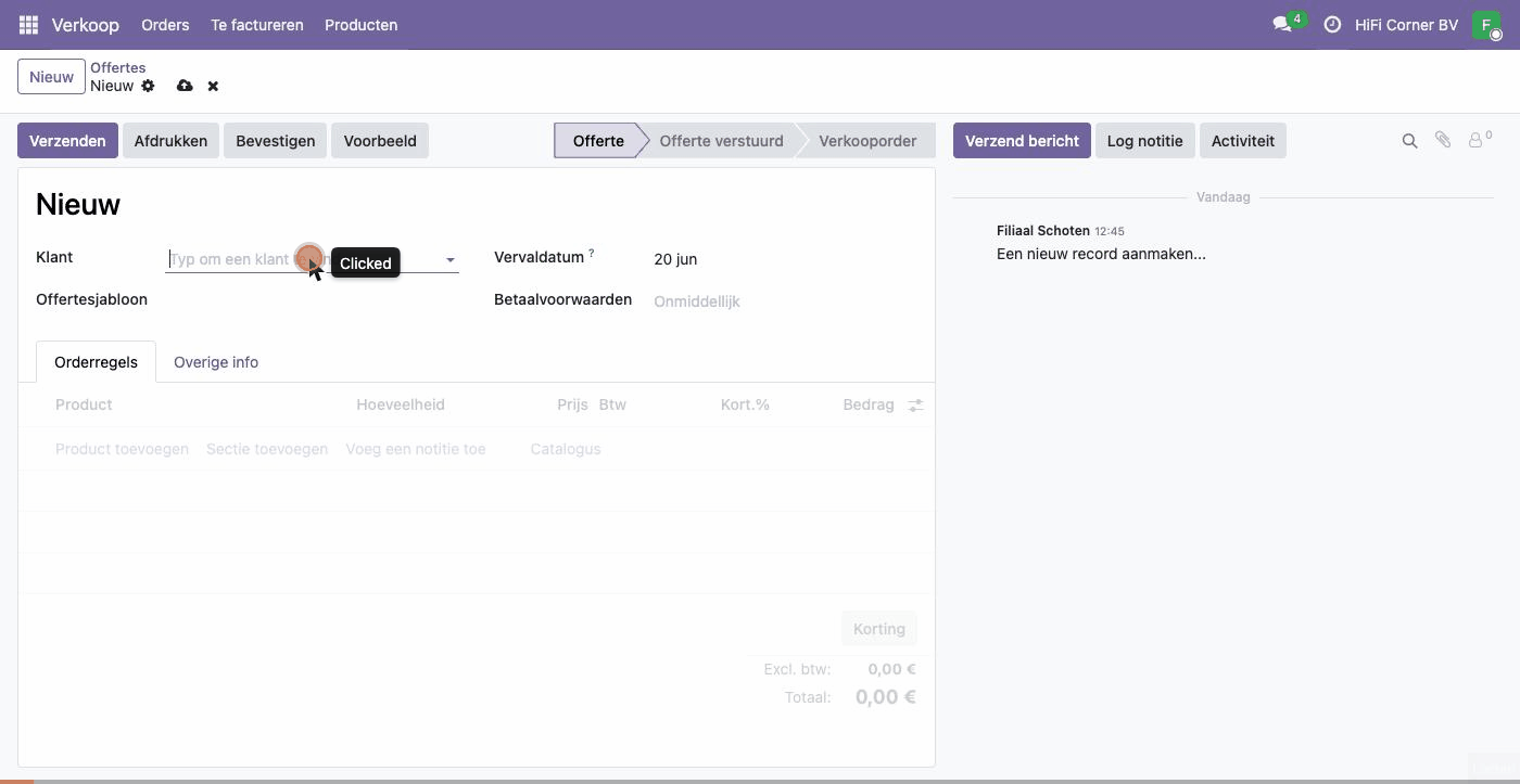 V7 — voorschotfactuur 30%